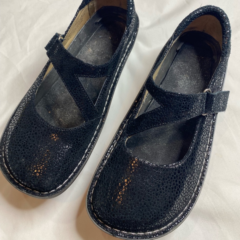 Alegria DAY-561 Womens EUR 39 US 9 Black Shiny Mary Janes Shoe Missing Insole